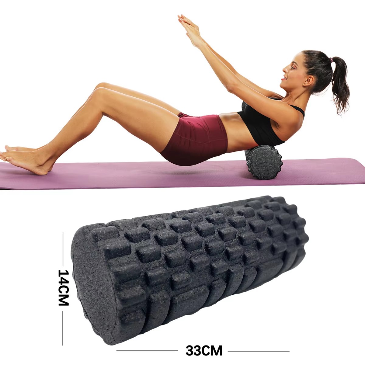 Yoga Fitness Exercises - 30/33 см фитнес-ролик для йоги, массажный